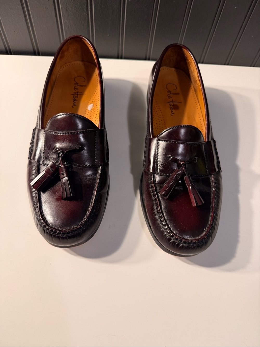 Cole Haan Men’s Dark Burgundy Leather Tassel Loafers